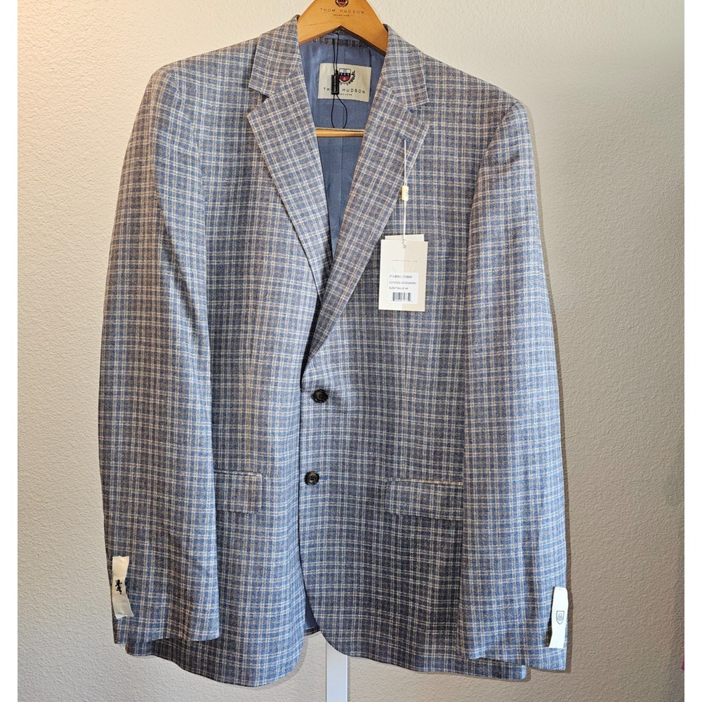 Thom Hudson Men's Suit Jacket Italian Silk & Wool Sport Coat Blazer NWT 44 L